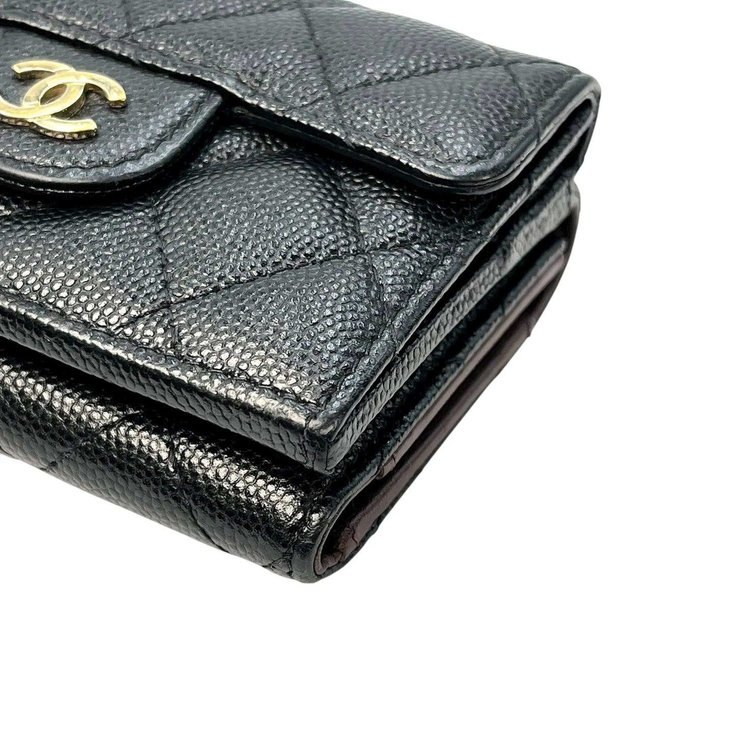 CHANEL Classic Small Flap Compact Wallet Caviar Skin - Black