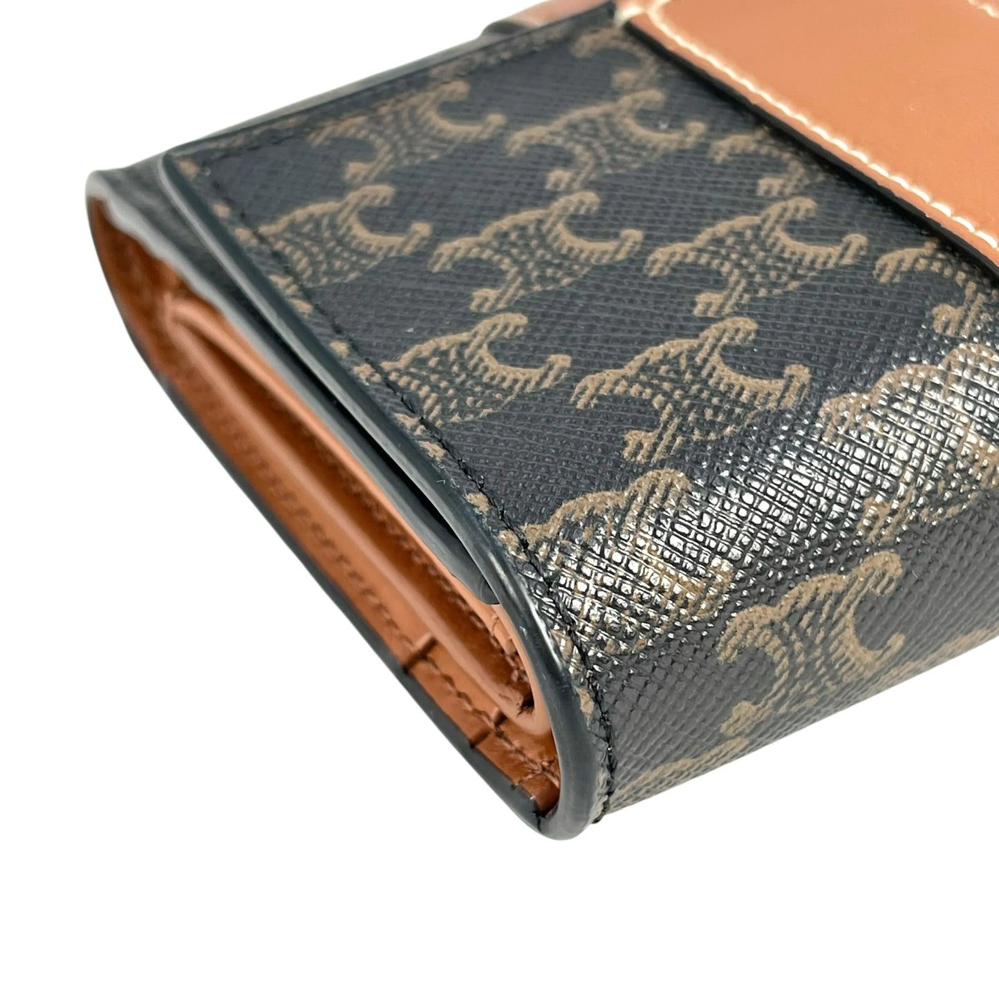 CELINE Triomphe Canvas Compact Wallet - Darkbrown