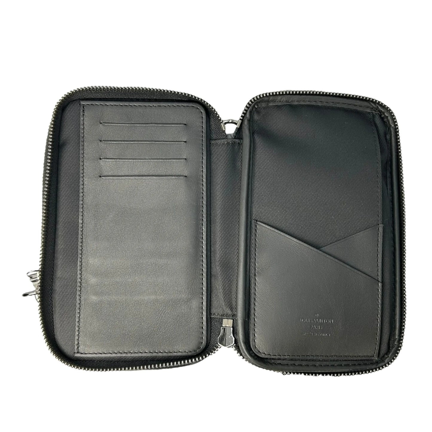 Louis Vuitton Monogram Eclipse Reverse Double Phone Case Shoulder Bag - Black × Gray