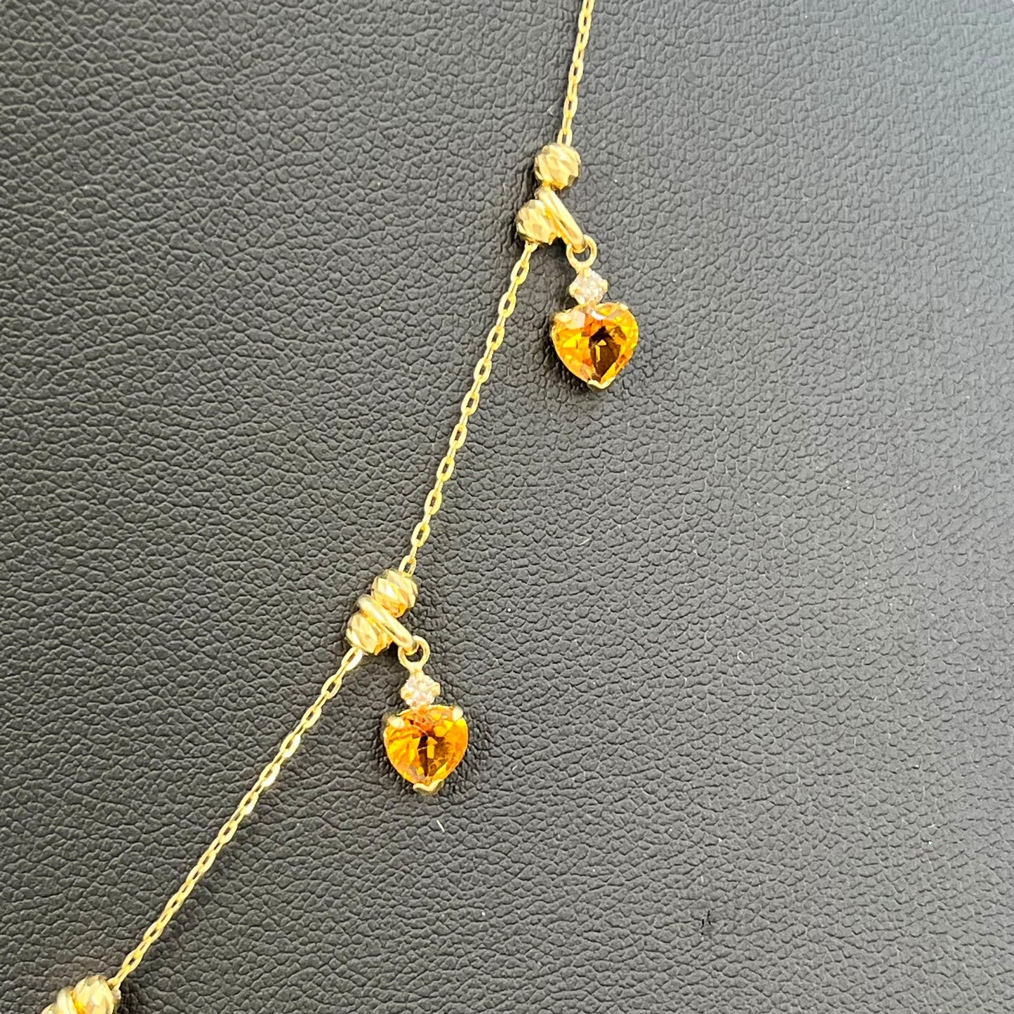 Diamond and Peridot Stones Necklace Yellow Gold