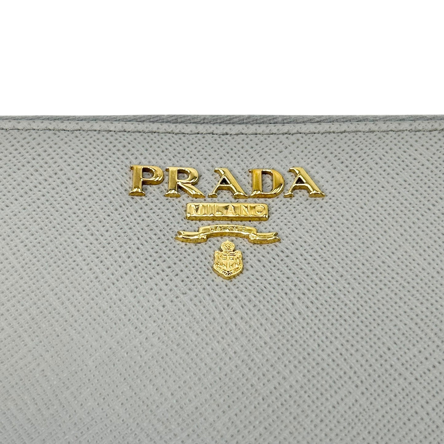 PRADA Saffiano Leather Metal Long Wallet