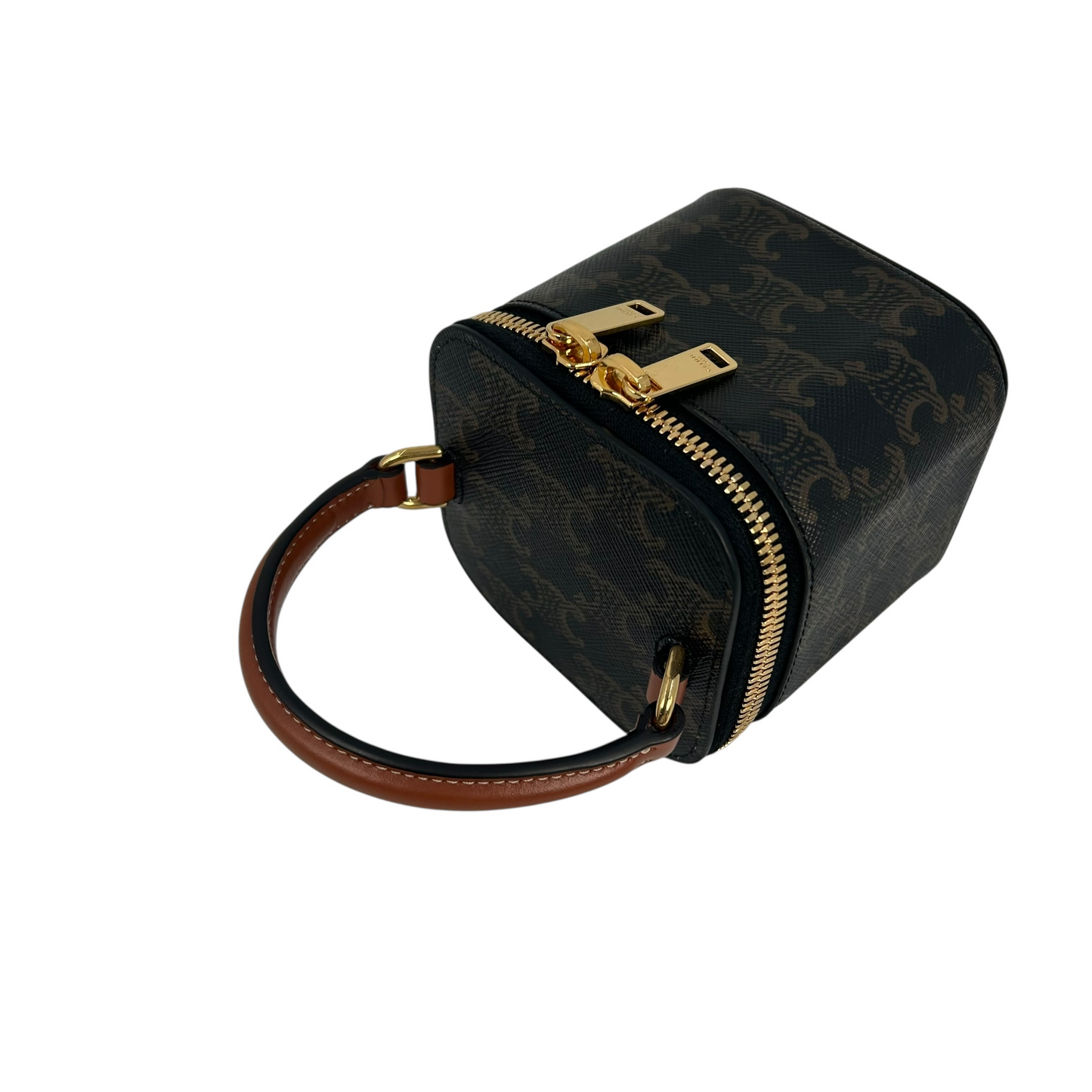 CELINE Mini Vanity Case in Triomphe Canvas & Calfskin Mini Bag