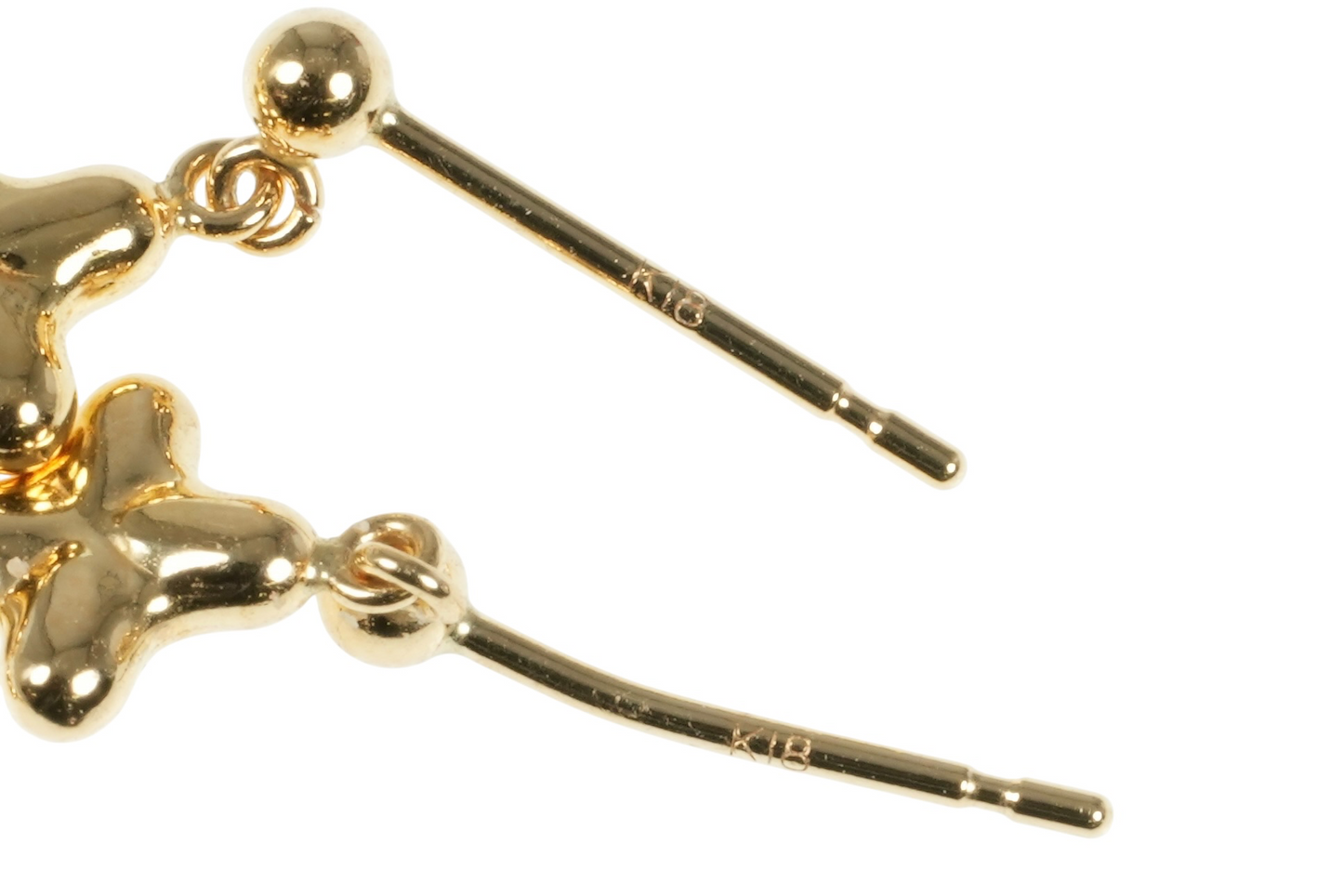 K18 Yellowgold Triple Cross Earring