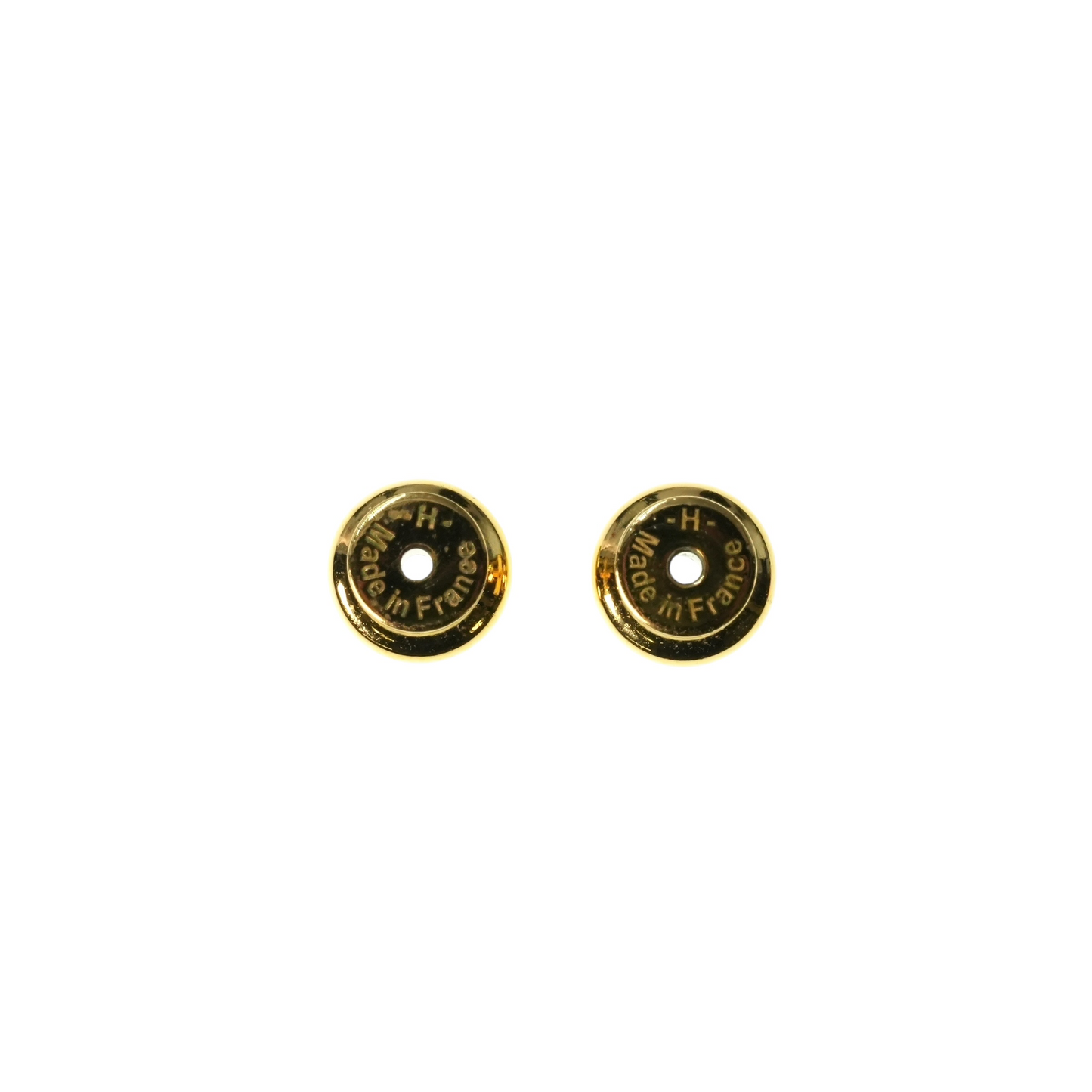 HERMES Cage d' H Cube Earring Orange