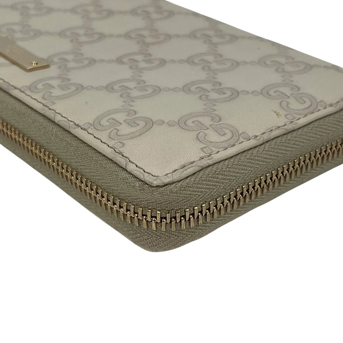 GUCCI Round Zipper Long Wallet - Beige