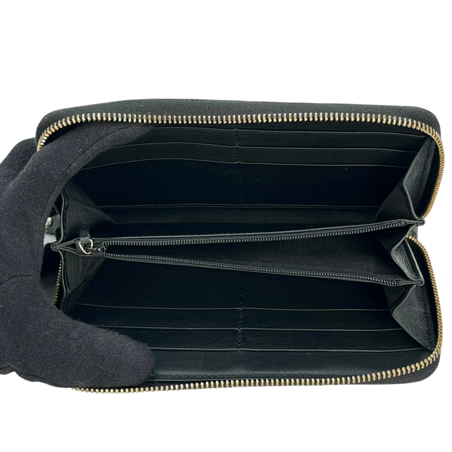 GUCCI Microguccissima Round Zip Long Wallet - Black