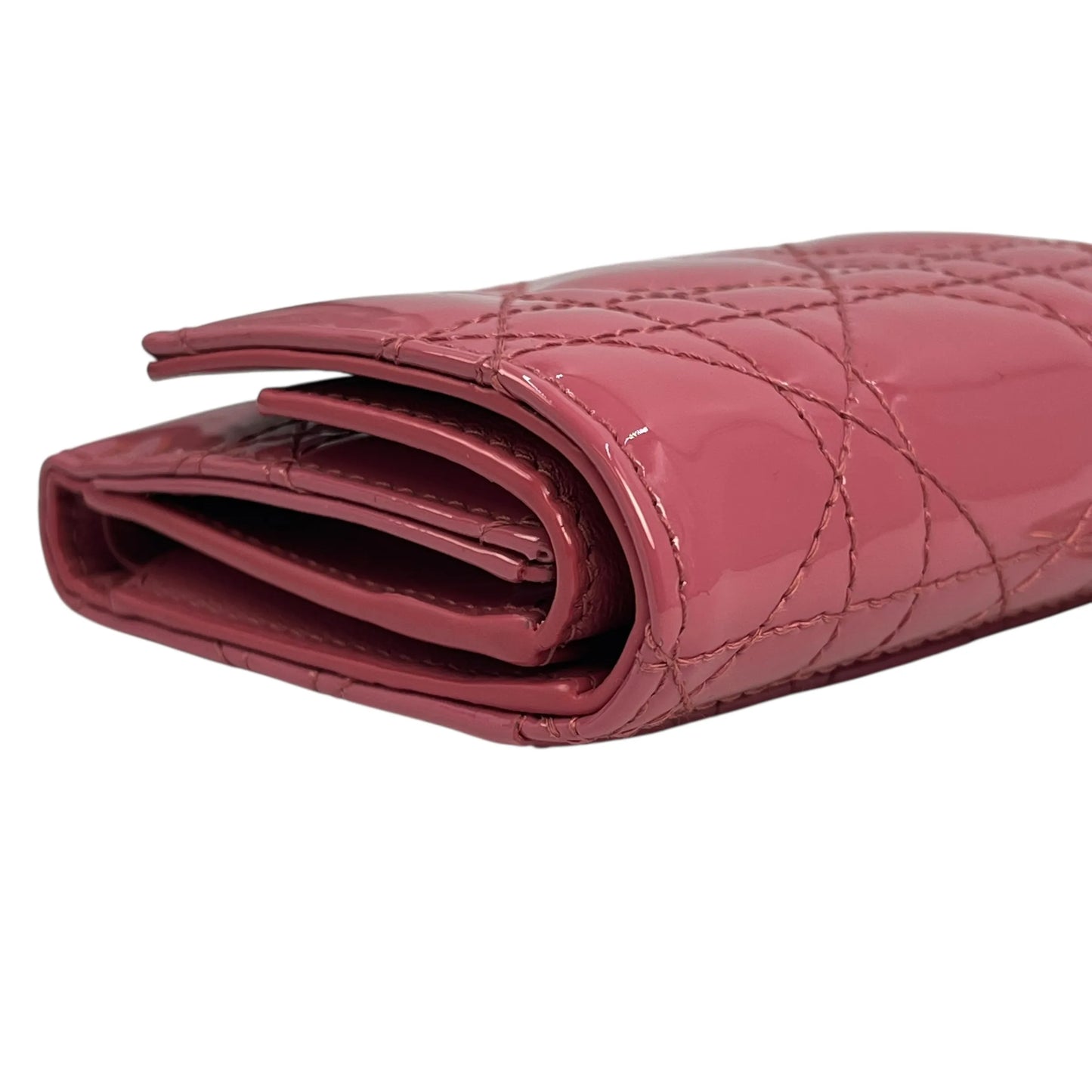 Dior Lady Dior Lotus Compact Wallet - Pink