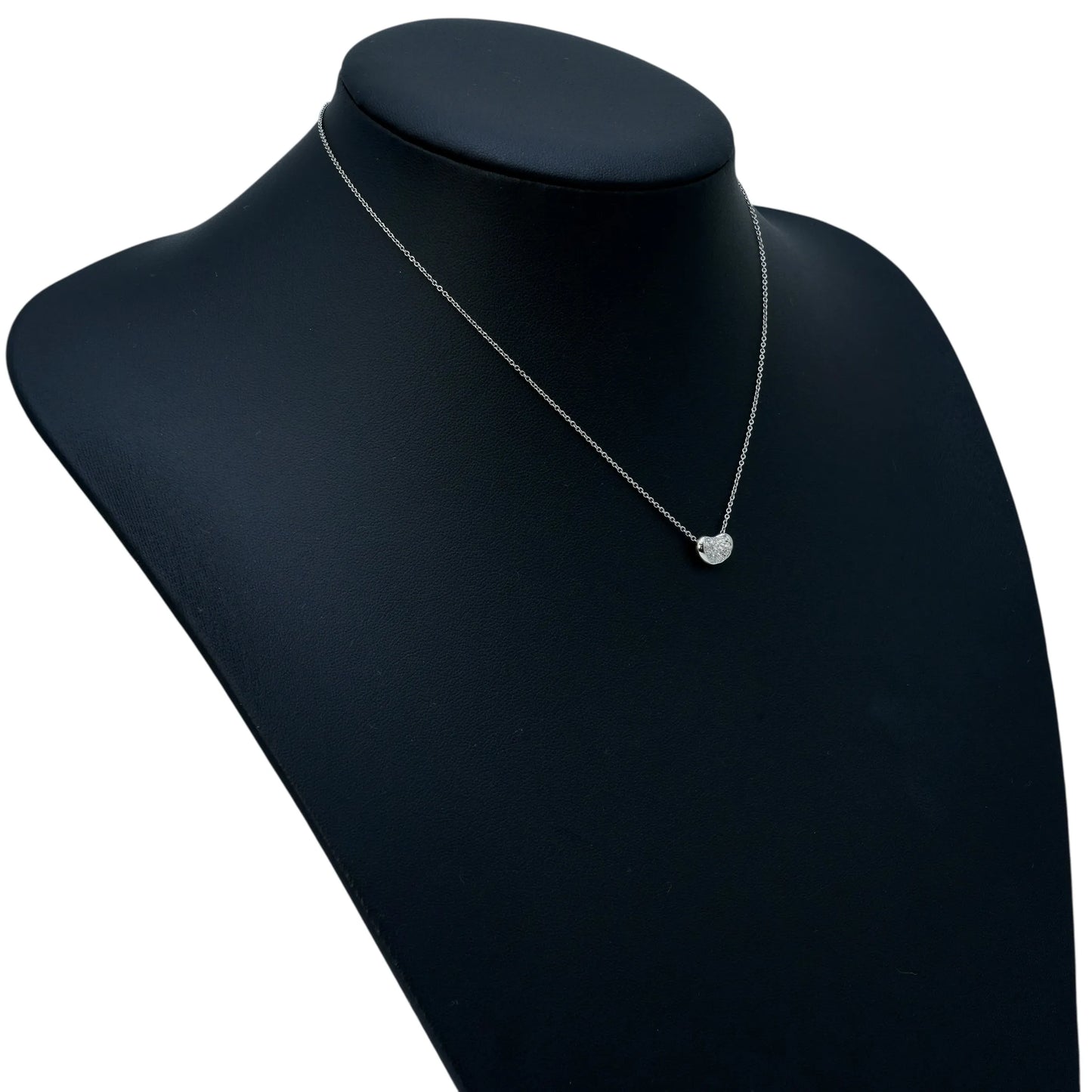 Tiffany Bean Design Diamond Pendant Necklace Pt950
