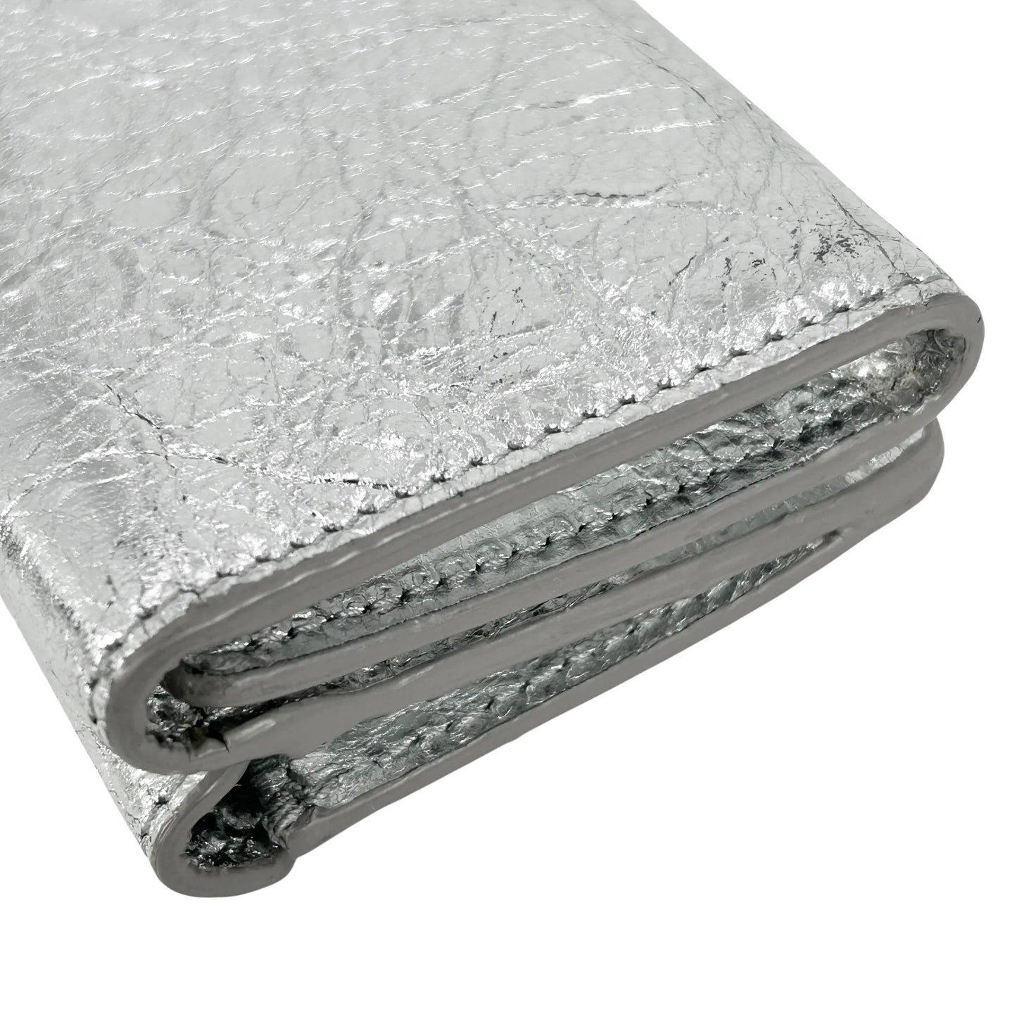 BALENCIAGA Papier Miini Compact Wallet - Silver