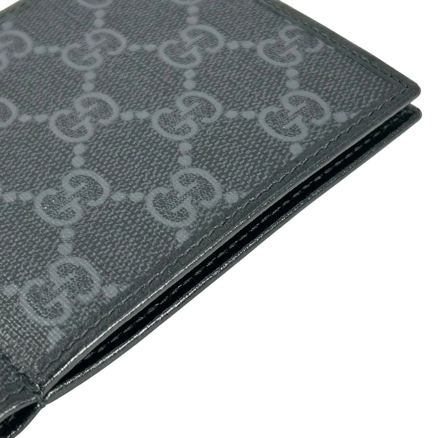 GUCCI Interloking G GG Supreme Money Clip Compact Wallet - Black