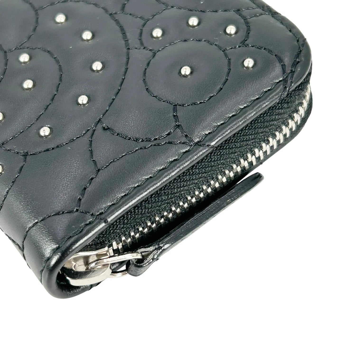 CHANEL Camellia Coin Purse Card Case Wallet - Black