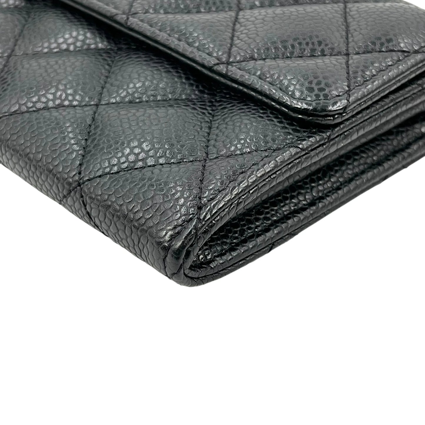 CHANEL Materasse Caviar Skin Classic Flap Long Wallet - Black