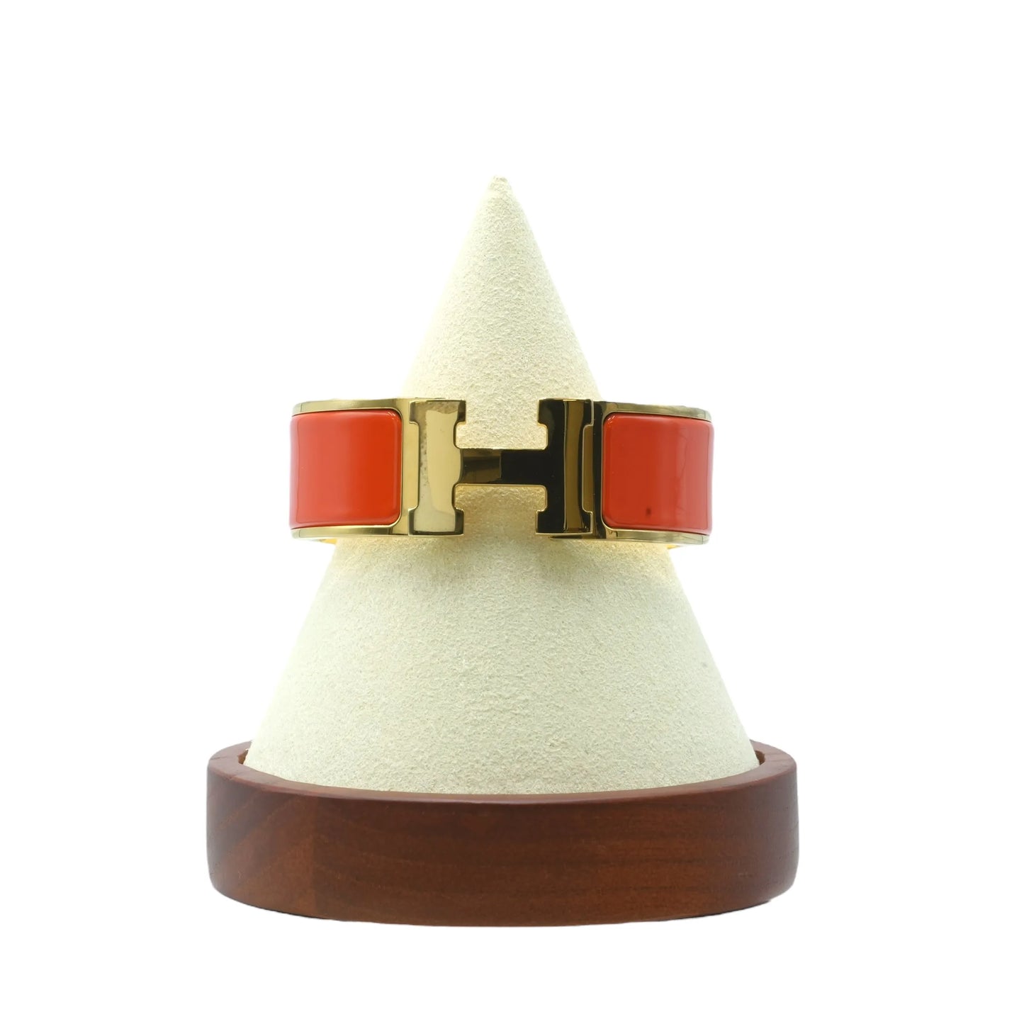 HERMES Clic Clac H Enamel GM Orange Bracelet Accessories