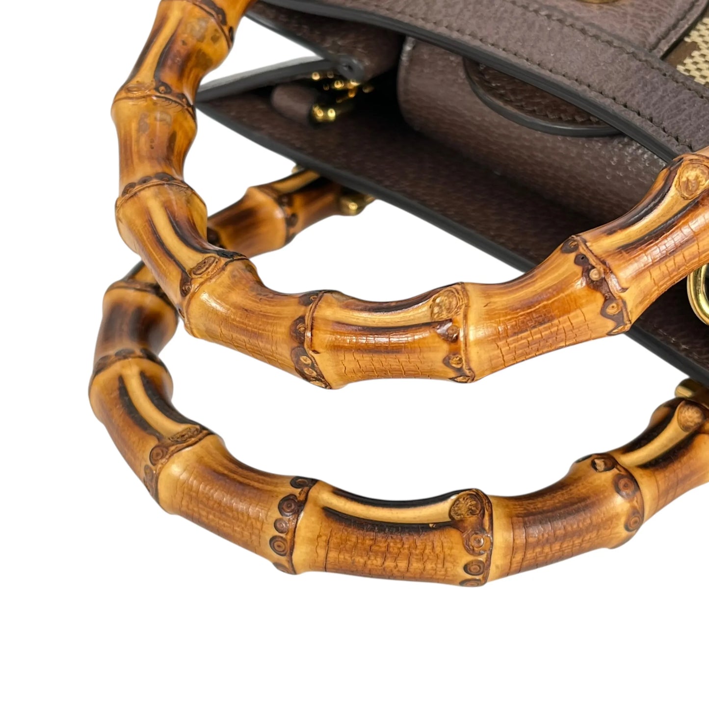 GUCCI Diana GG Bamboo Mini Hand Bag - Brown