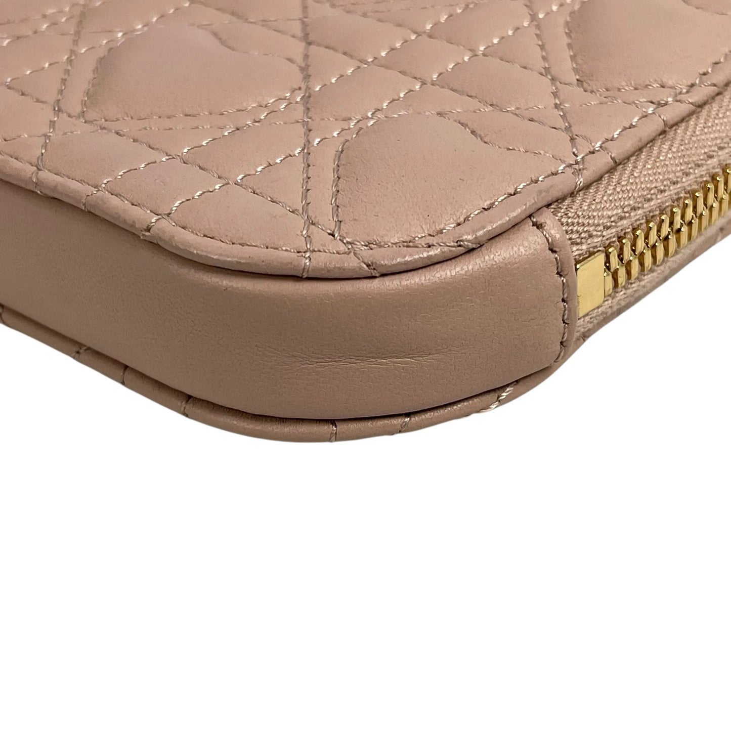 Dior Lady Dior Call’in Phone Case Cannage Lambskin Shoulder Bag - Pink