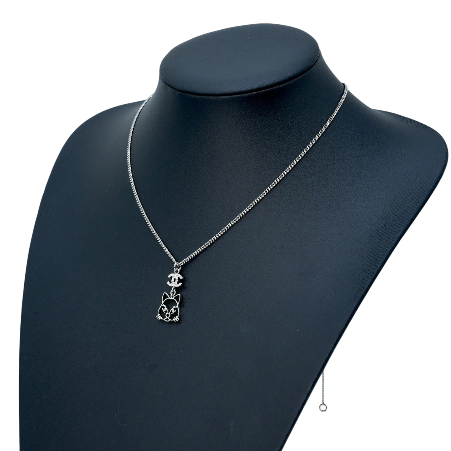 CHANEL Cat Pendant Necklace B16K - Silver
