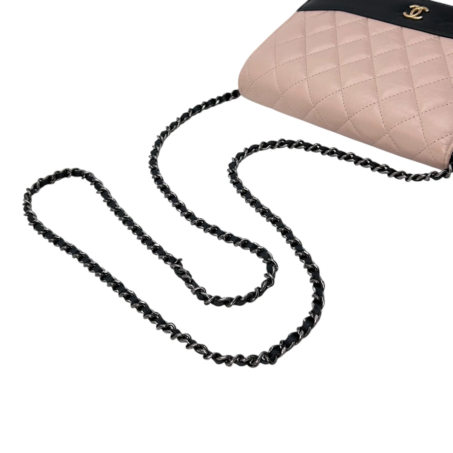 CHANEL Gabrielle Chain Wallet (WOC) - Beige × Black