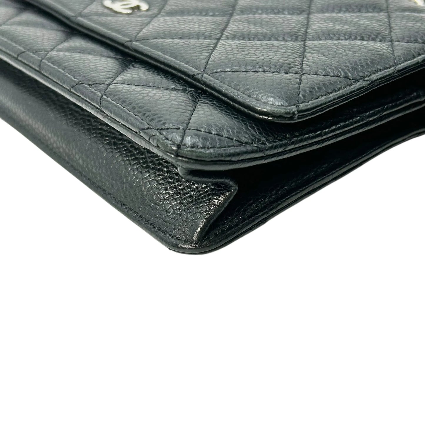 CHANEL Materasse Caviarskin Chain Wallet - Black - 34883
