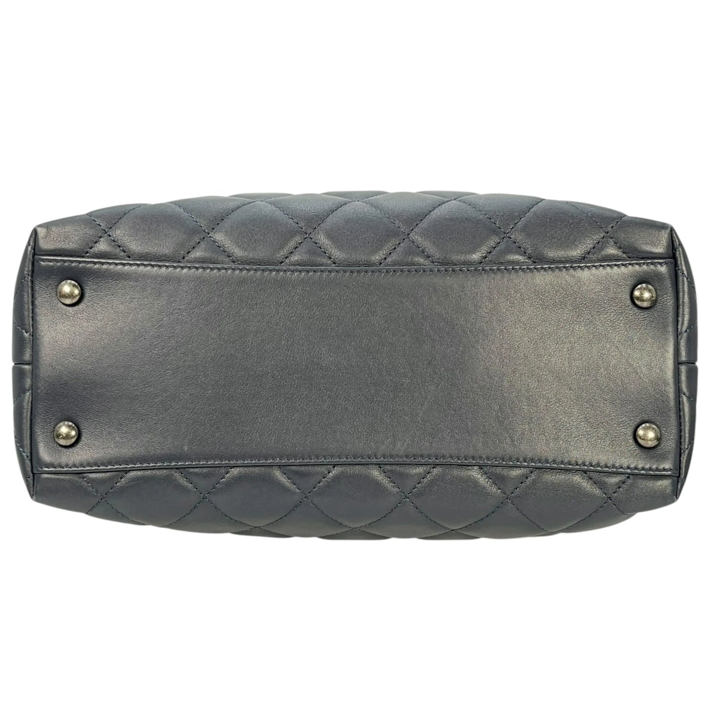 CHANEL Matelasse Tweed and Quilted Aged Calfskin Medium Hand Bag Chain Shoulder Bag - Navy
