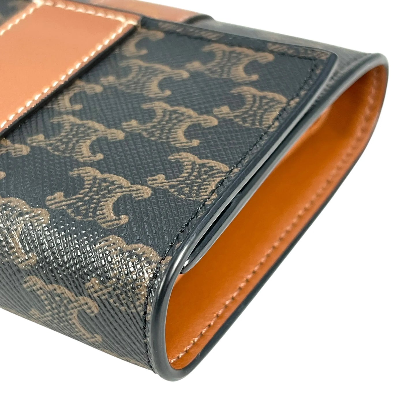 CELINE Triomphe Canvas Compact Wallet - Darkbrown