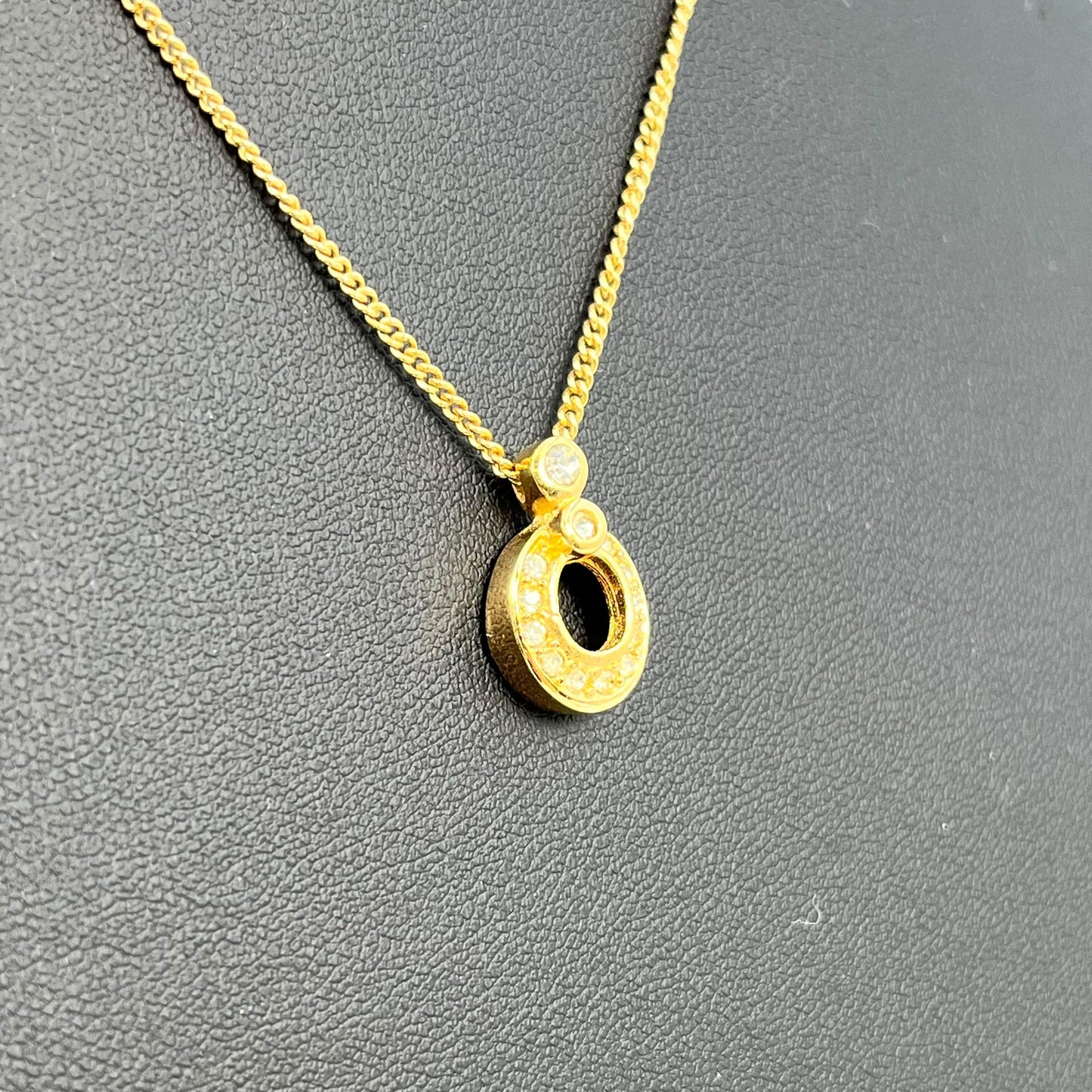 Dior Rhinestone Pendant Necklace