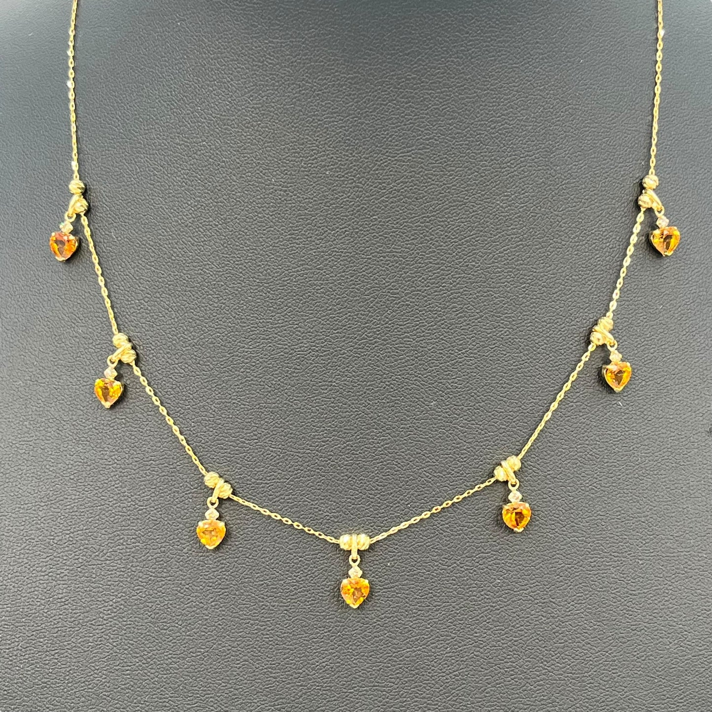 Diamond and Peridot Stones Necklace Yellow Gold