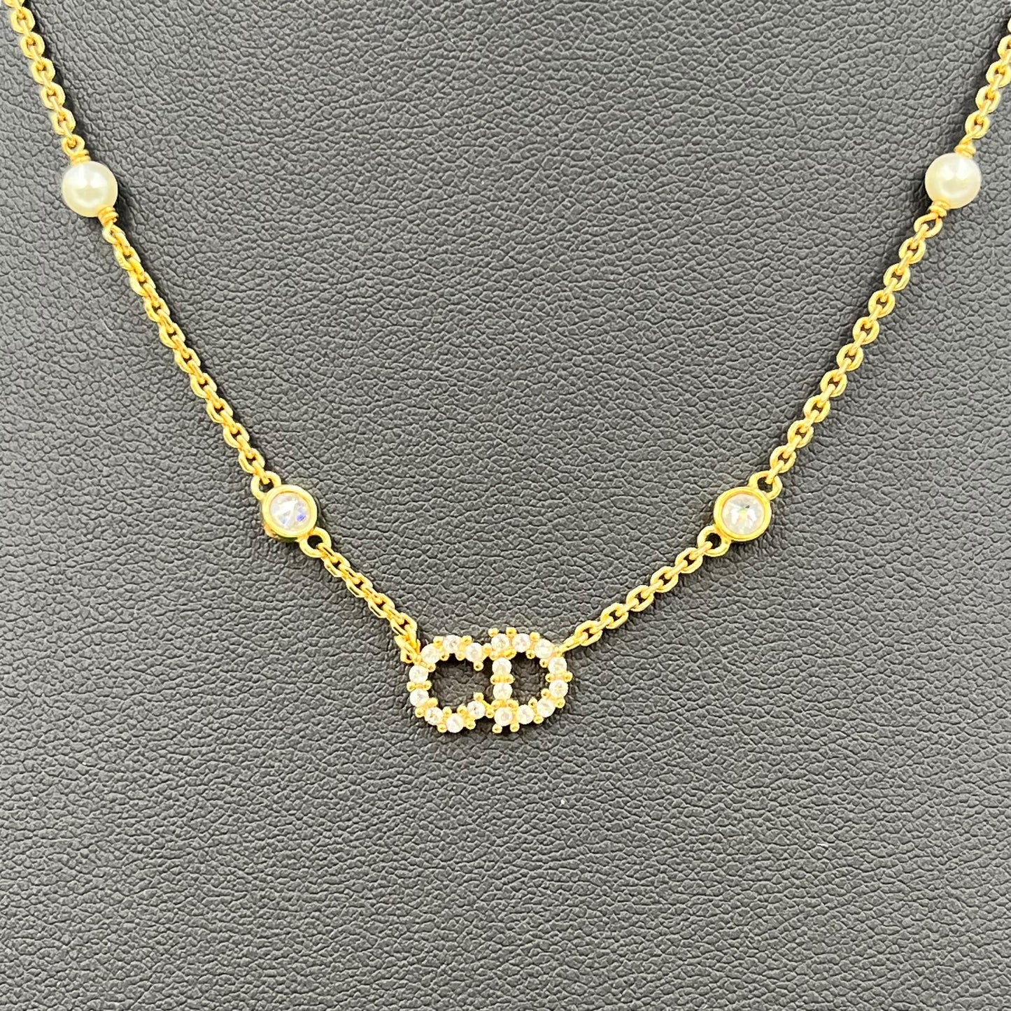 Dior Clair D Lune Necklace Metal Resin Pearl and Crystal