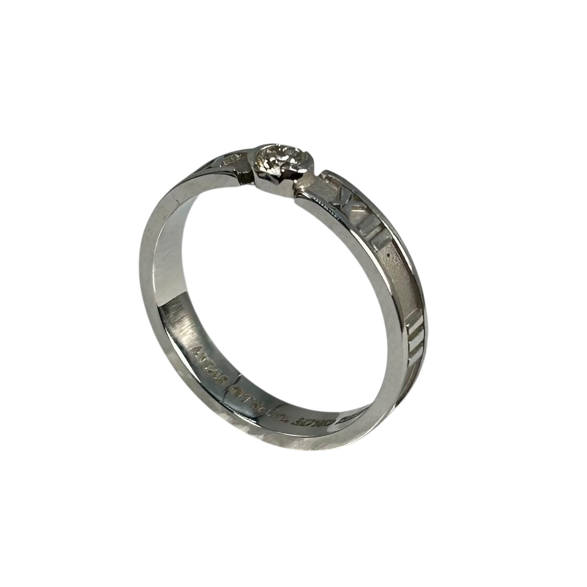 Tiffany Atlas 1PD Diamond Ring 18KWG Jewelry