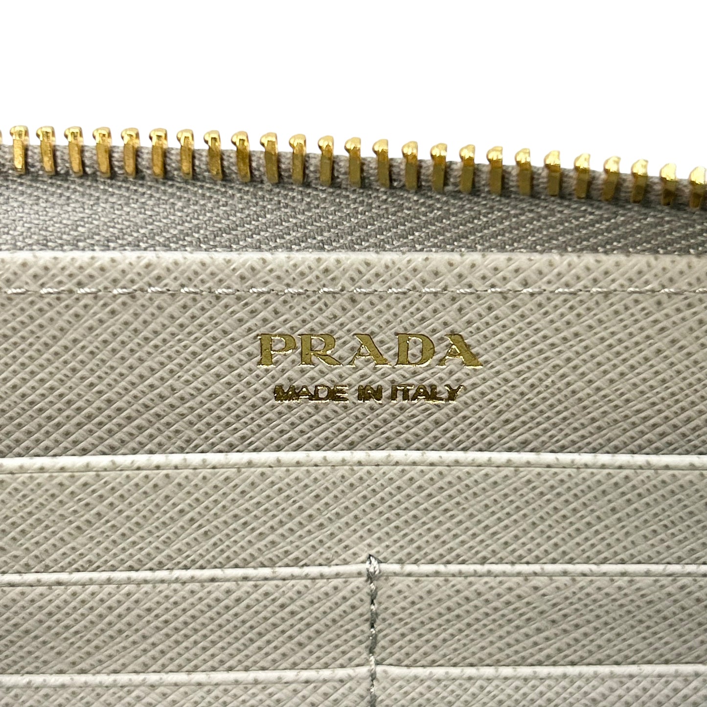 PRADA Saffiano Leather Metal Long Wallet