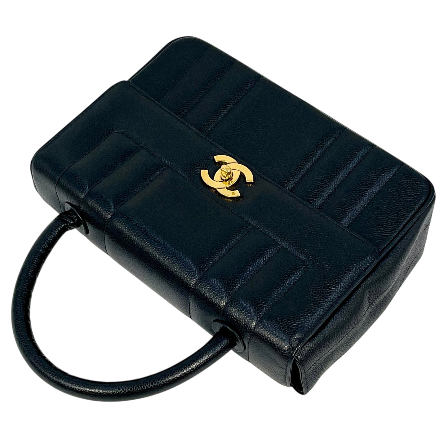 CHANEL Mademoiselle Caviar Skin Hand Bag - Black