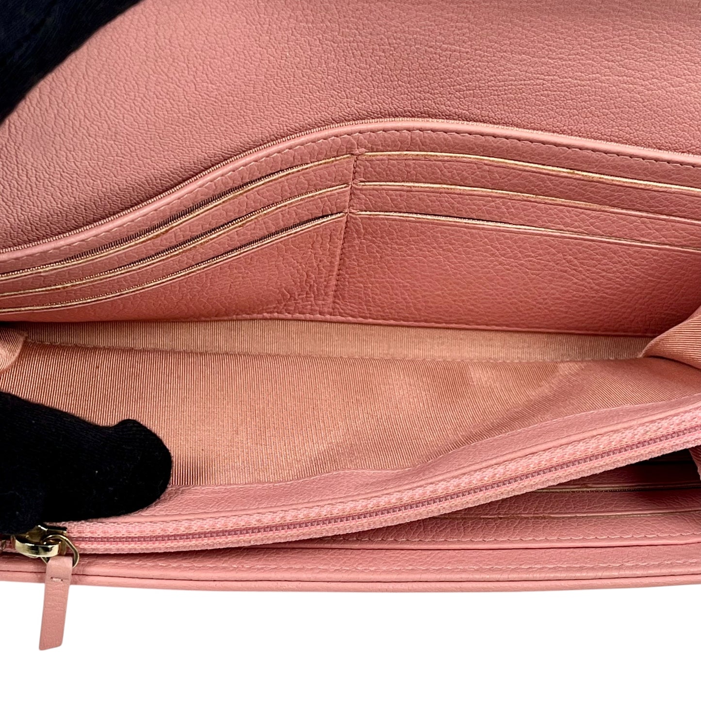 CHANEL Caviar Skin Bi-Fold Long Wallet - Pink