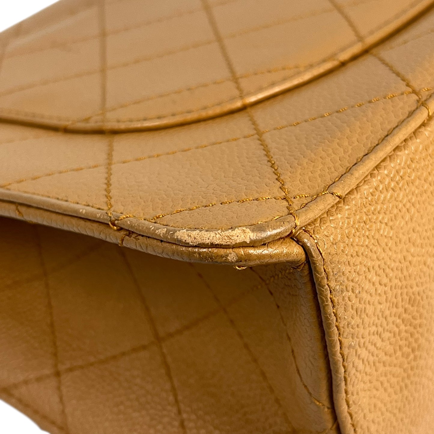 CHANEL Matelasse 30 Caviar Skin Gold Hardware Shoulder Bag - Beige Brown