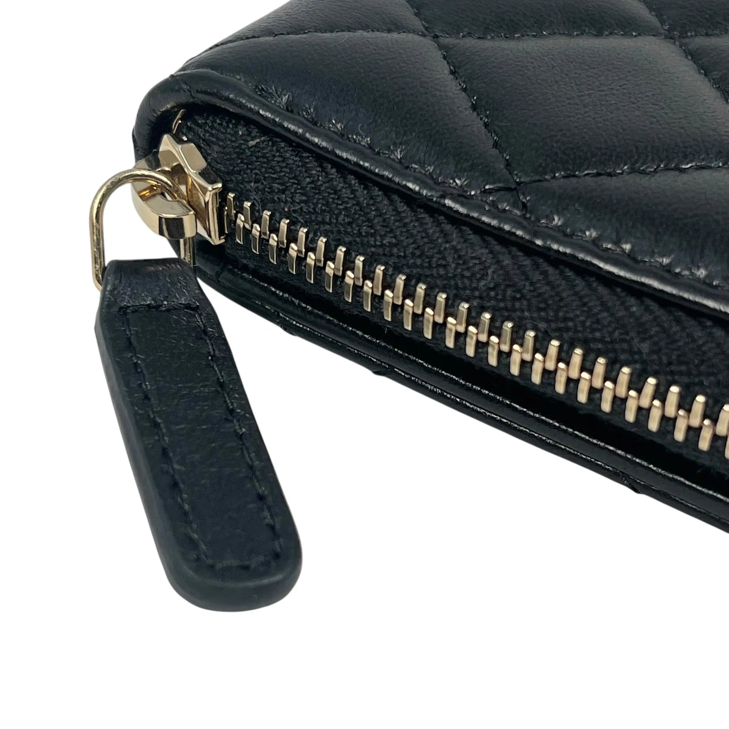 CHANEL Coco Mark Gold Hardware Compact Wallet - Black