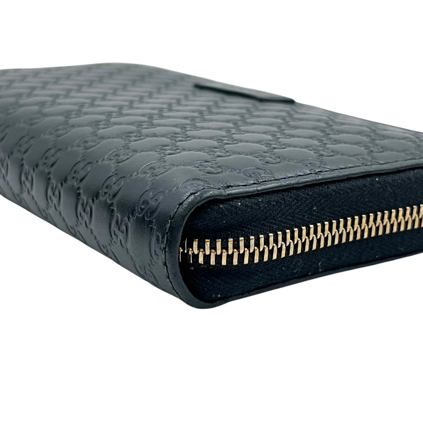 GUCCI Microguccissima Round Zip Long Wallet - Black