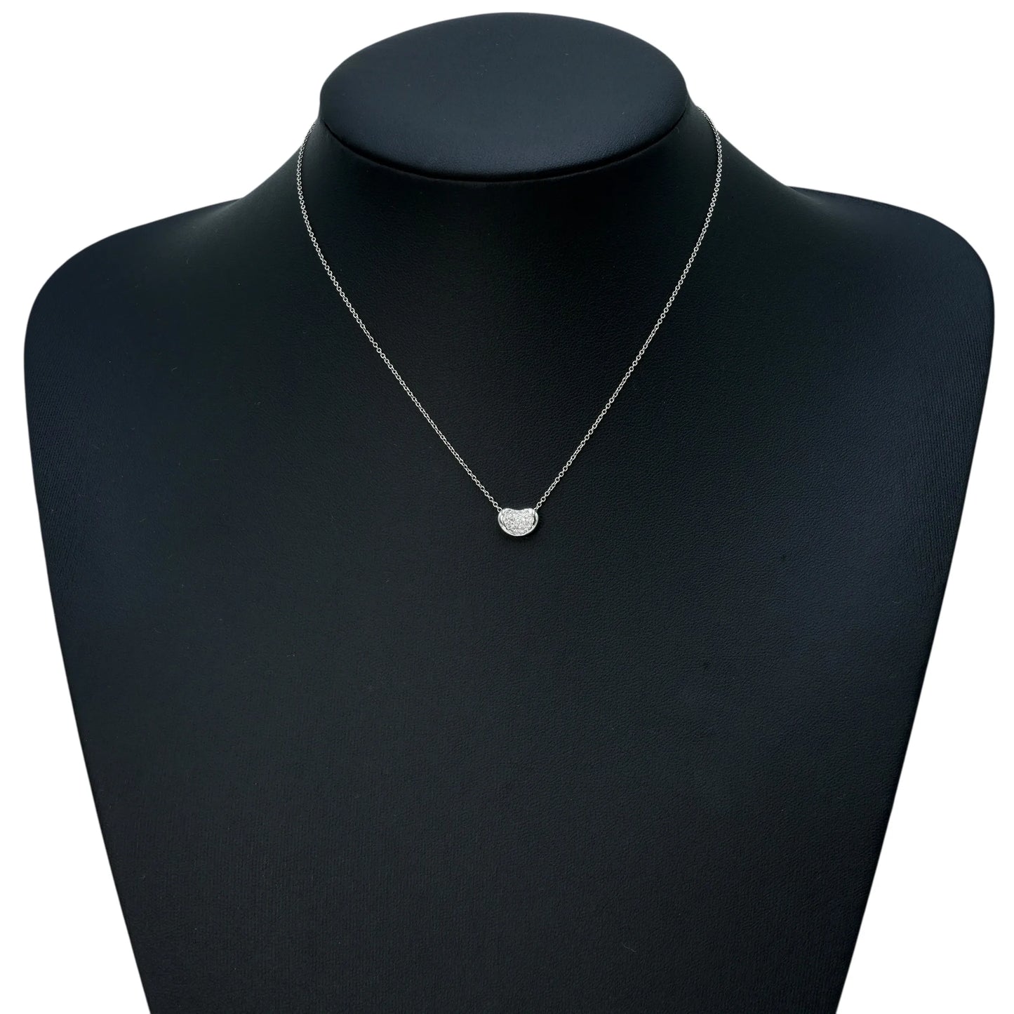 Tiffany Bean Design Diamond Pendant Necklace Pt950