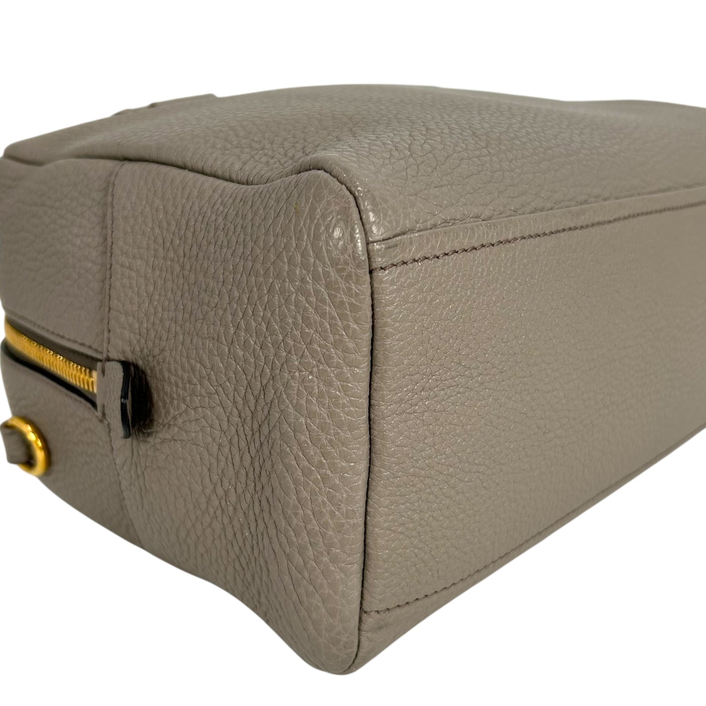 PRADA Vitello Leather Hand Bag - Gray