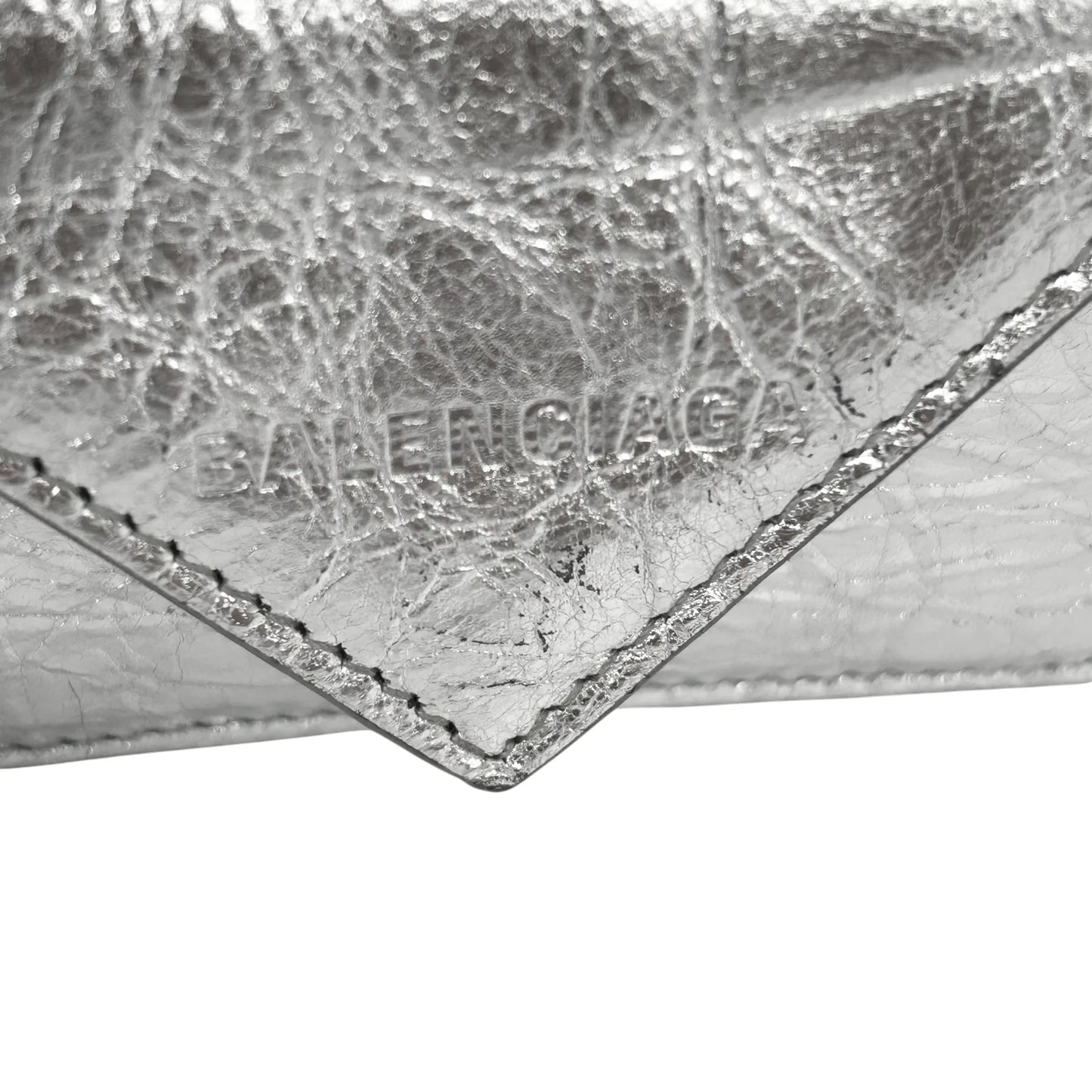 BALENCIAGA Papier Miini Compact Wallet - Silver