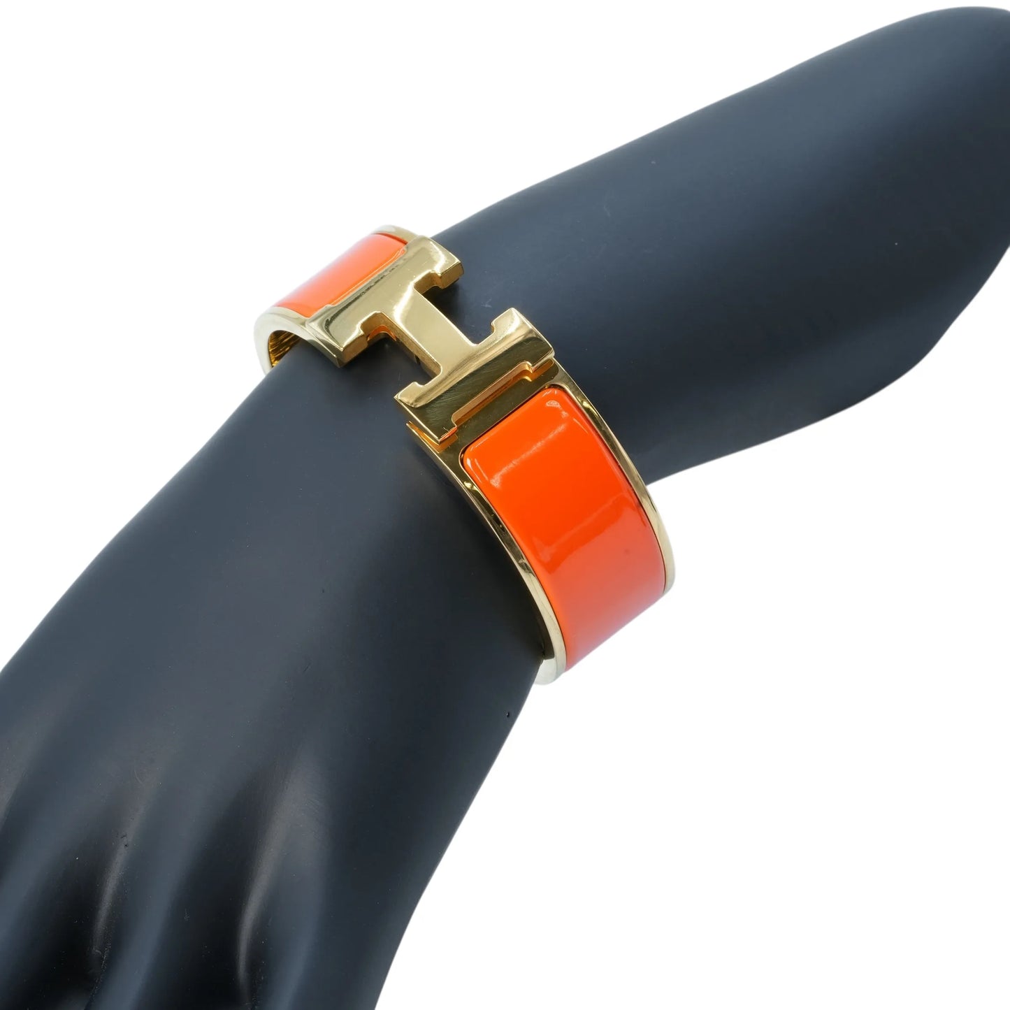 HERMES Clic Clac H Enamel GM Orange Bracelet Accessories