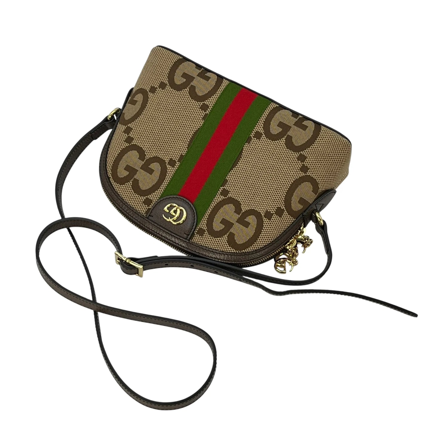 GUCCI Ophidia Jumbo GG Small Shoulder Bag - Brown