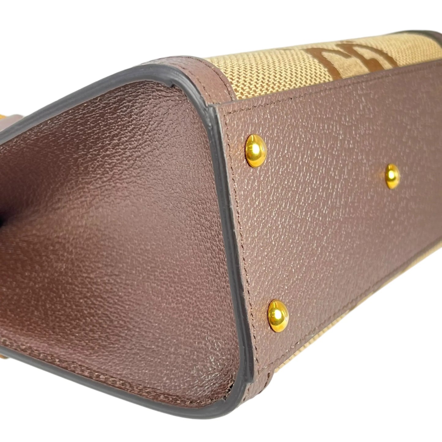GUCCI Diana GG Bamboo Mini Hand Bag - Brown