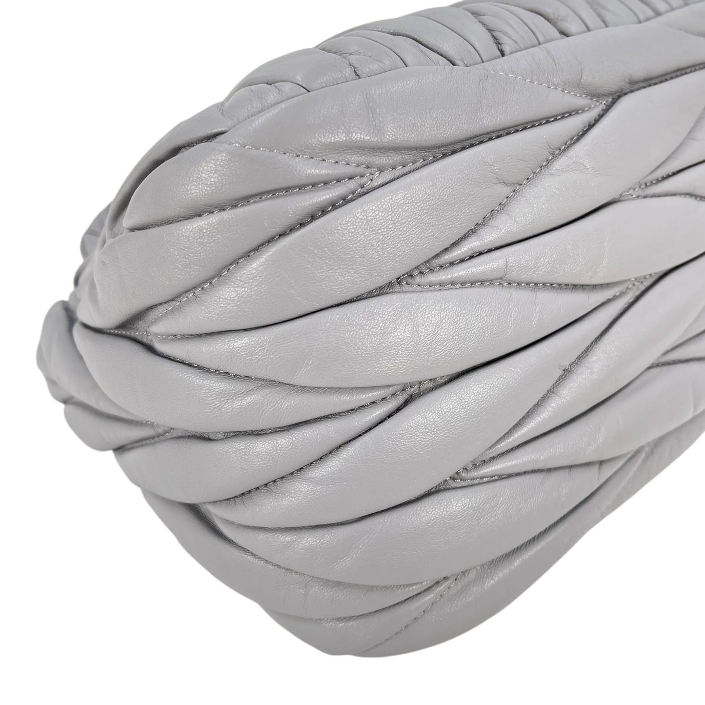 Miu Miu Materasse Nappa Leather Hand Bag - Gray