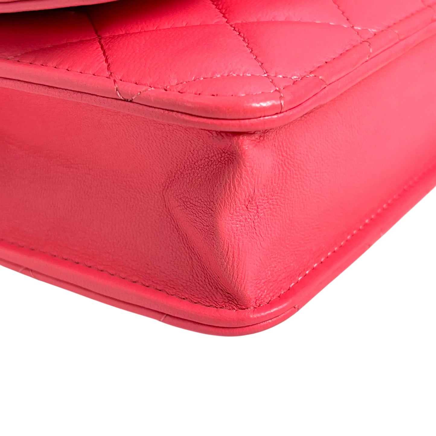 CHANEL Materasse Lamb Skin Chain Wallet - Pink