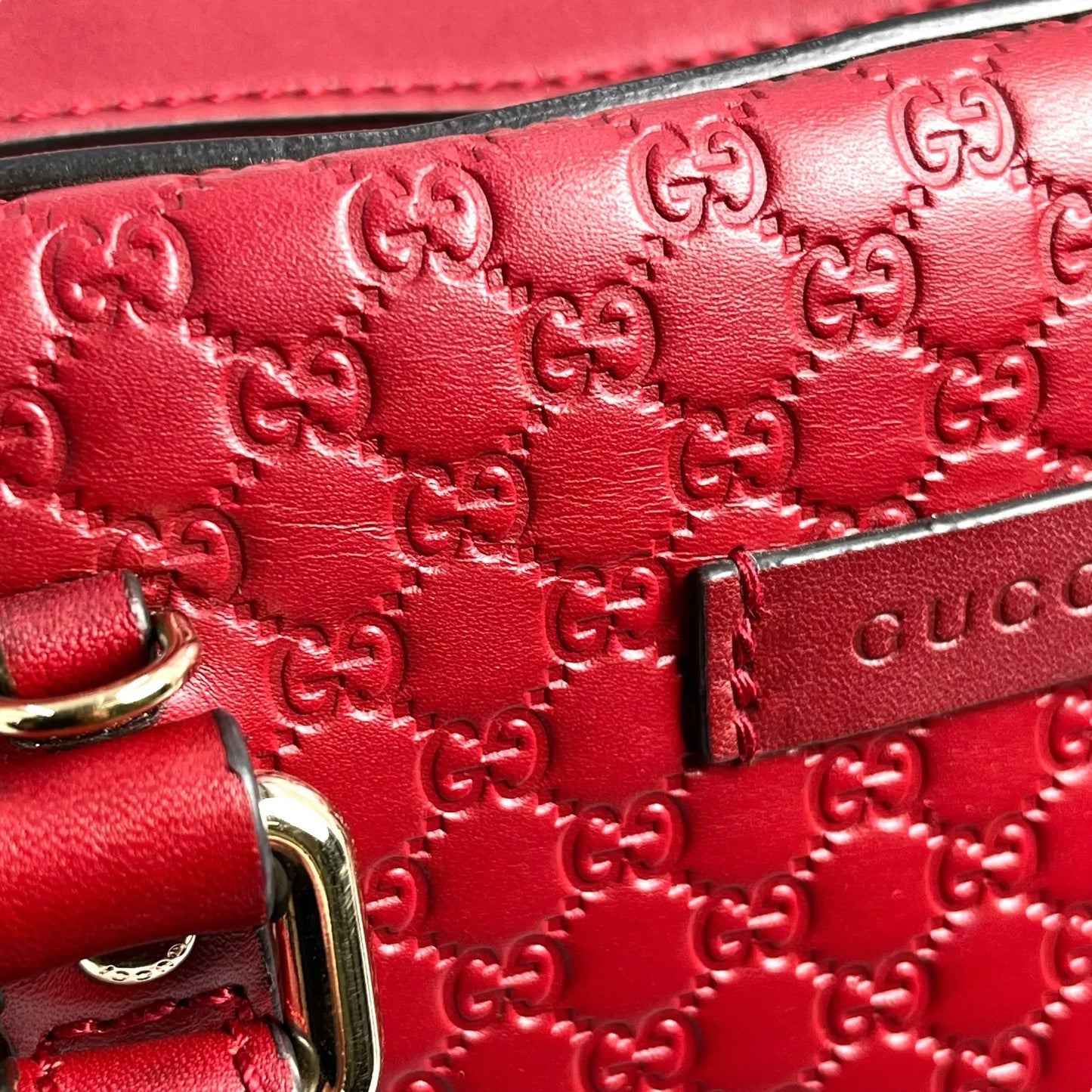 GUCCI Micro Guccissima Hand Bag - Red