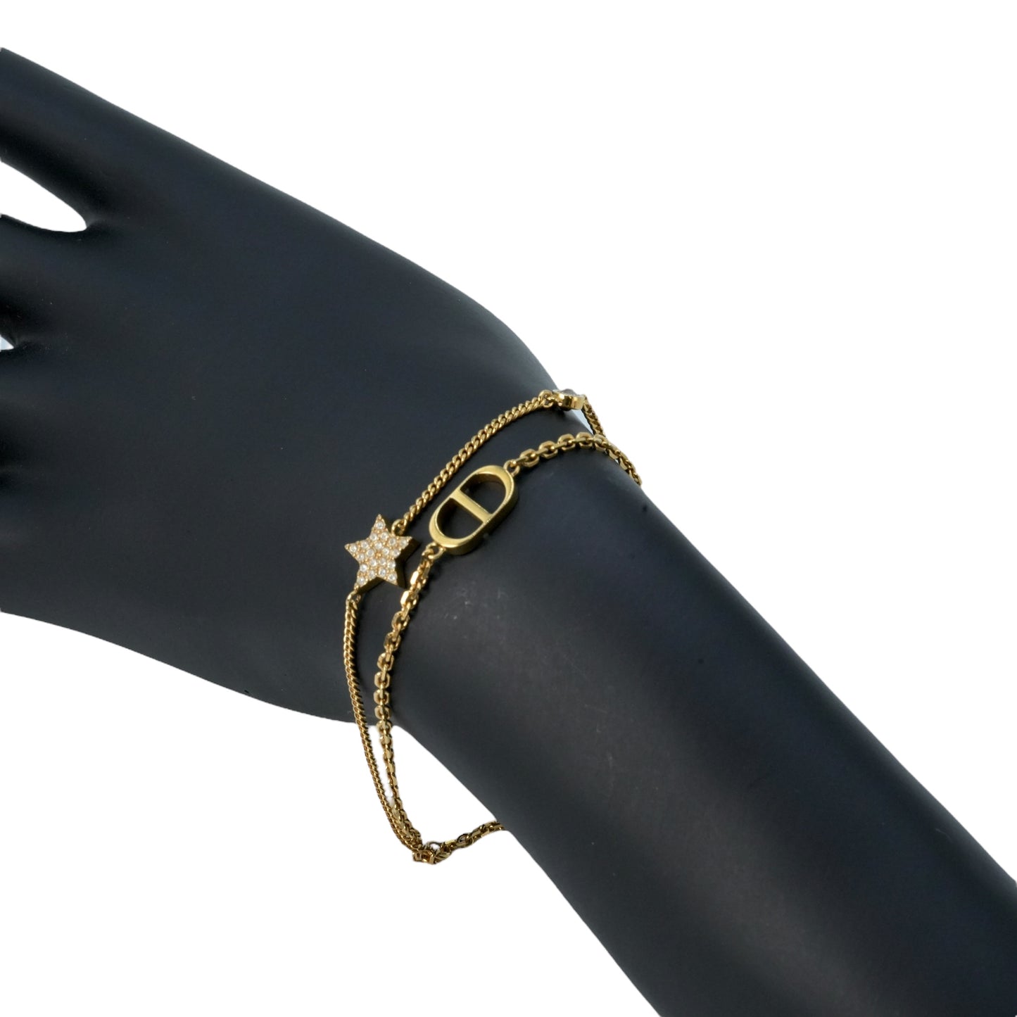 Dior Petit CD Double Bracelet Star Rhinestone - Gold Plated