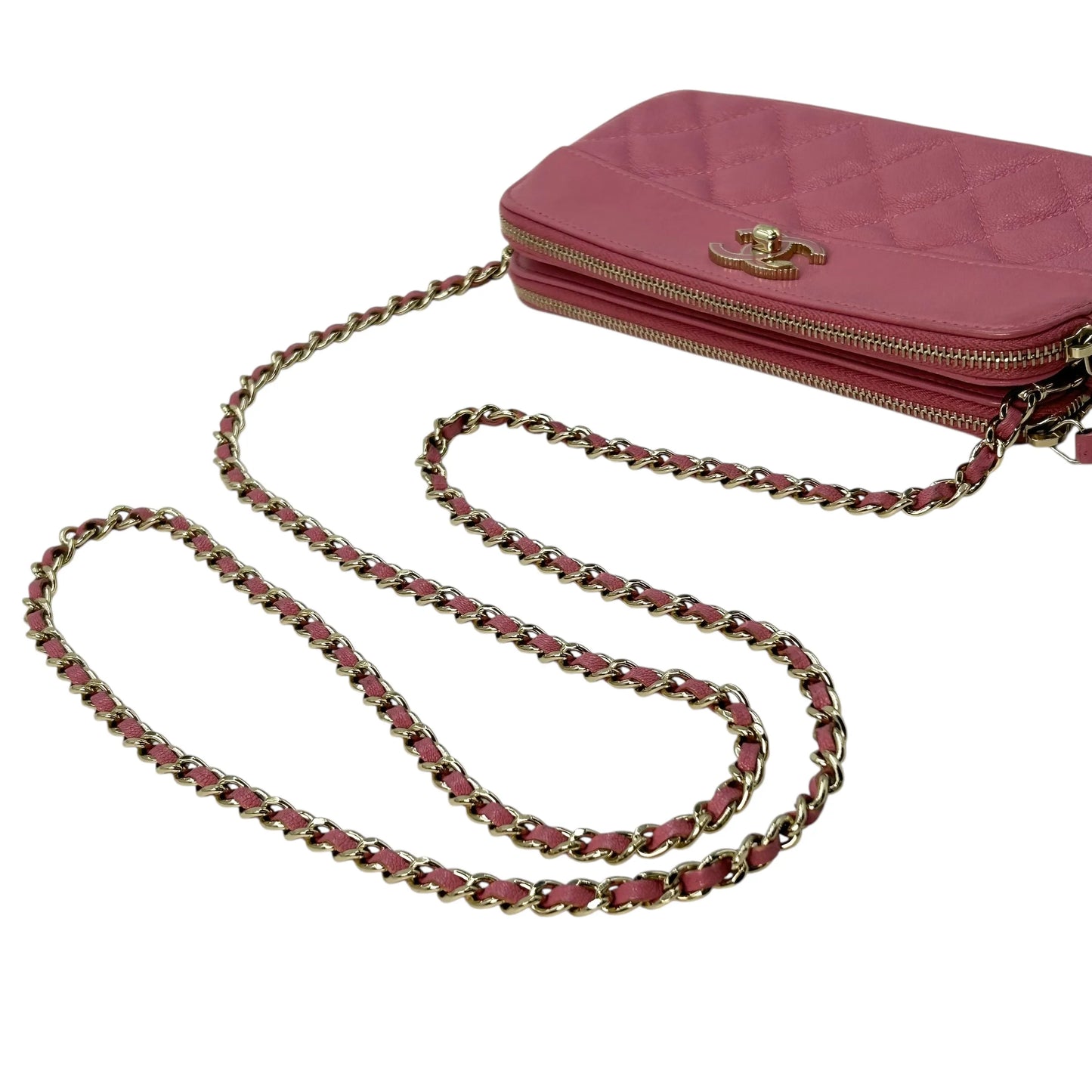CHANEL Materasse Caviarskin Chain Wallet - Pink - 31343
