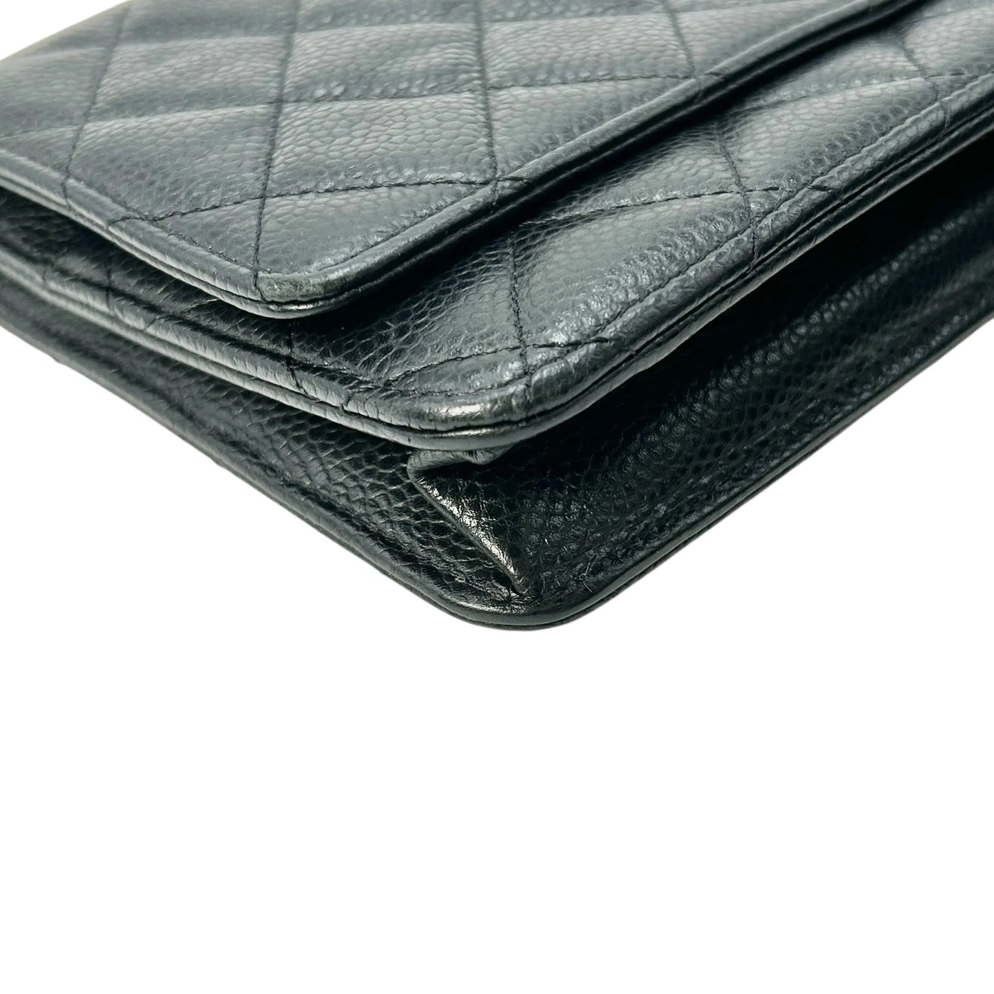 CHANEL Materasse Caviarskin Chain Wallet - Black - 34883