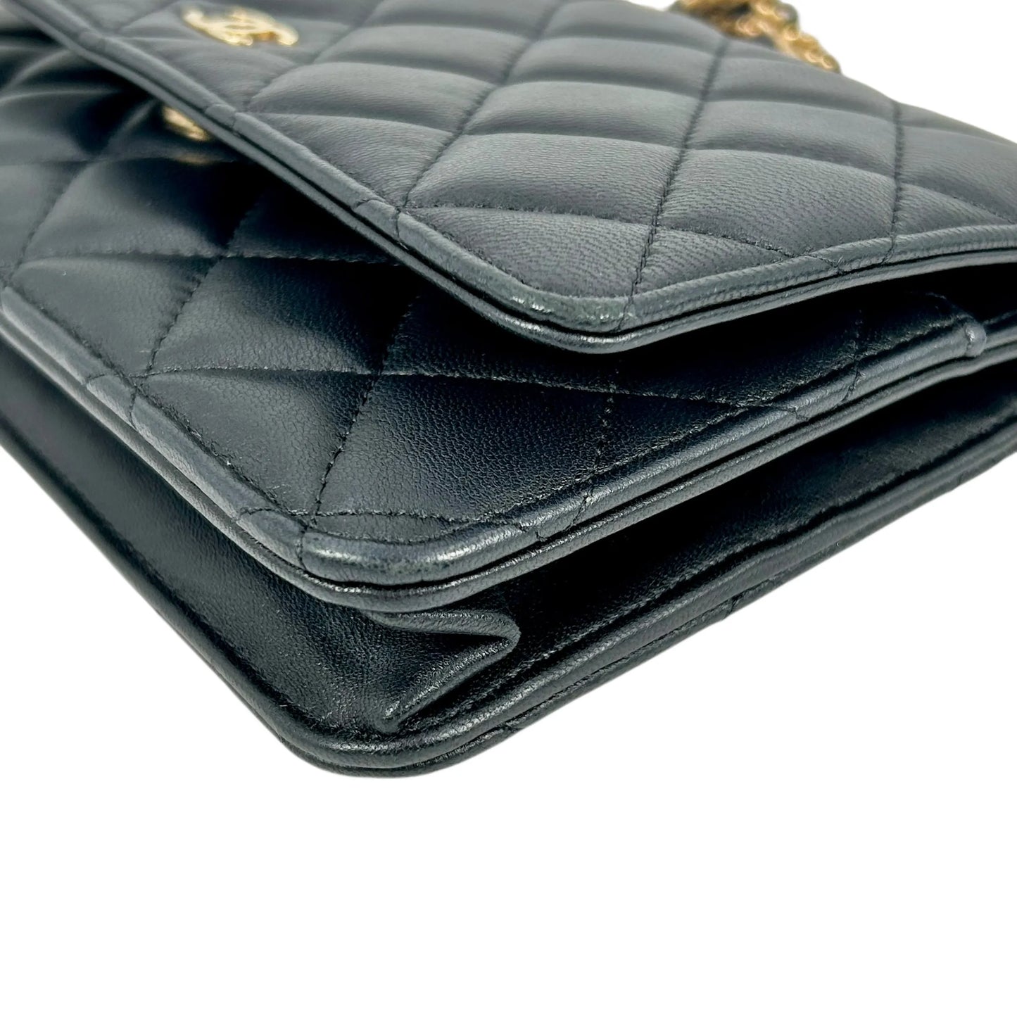 CHANEL Materasse Lambskin Chain Wallet Shoulder Bag - Black
