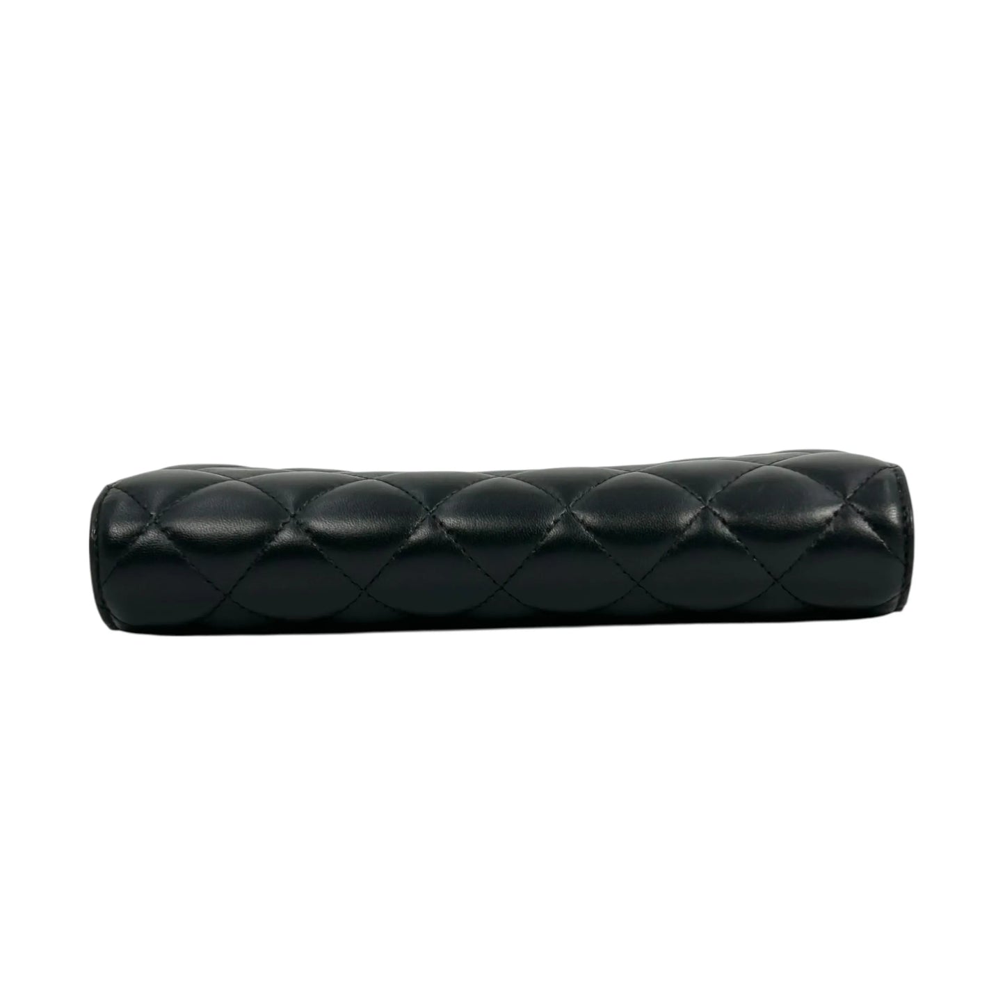 CHANEL CC Logo Lambskin Long Wallet - Black