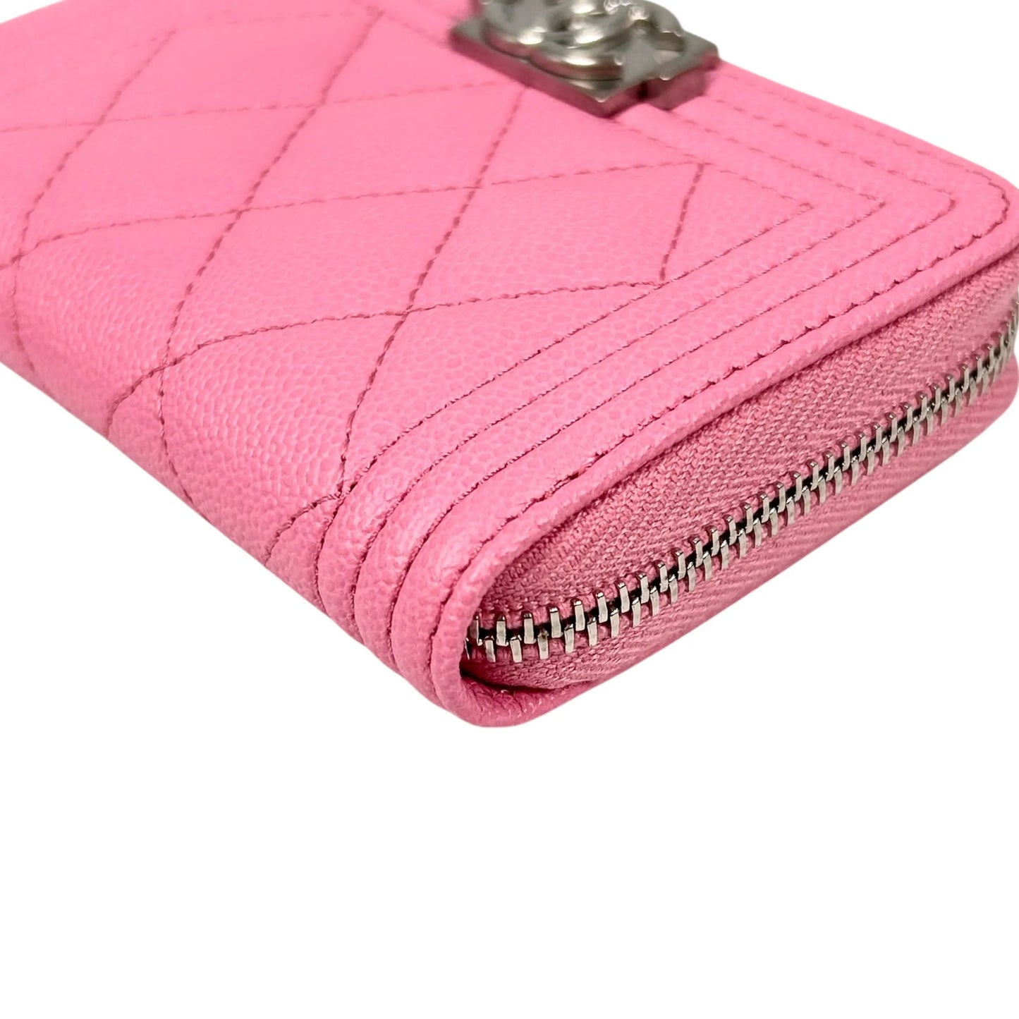 CHANEL Boy Chanel Zippy Coin Case Compact Wallet - Pink