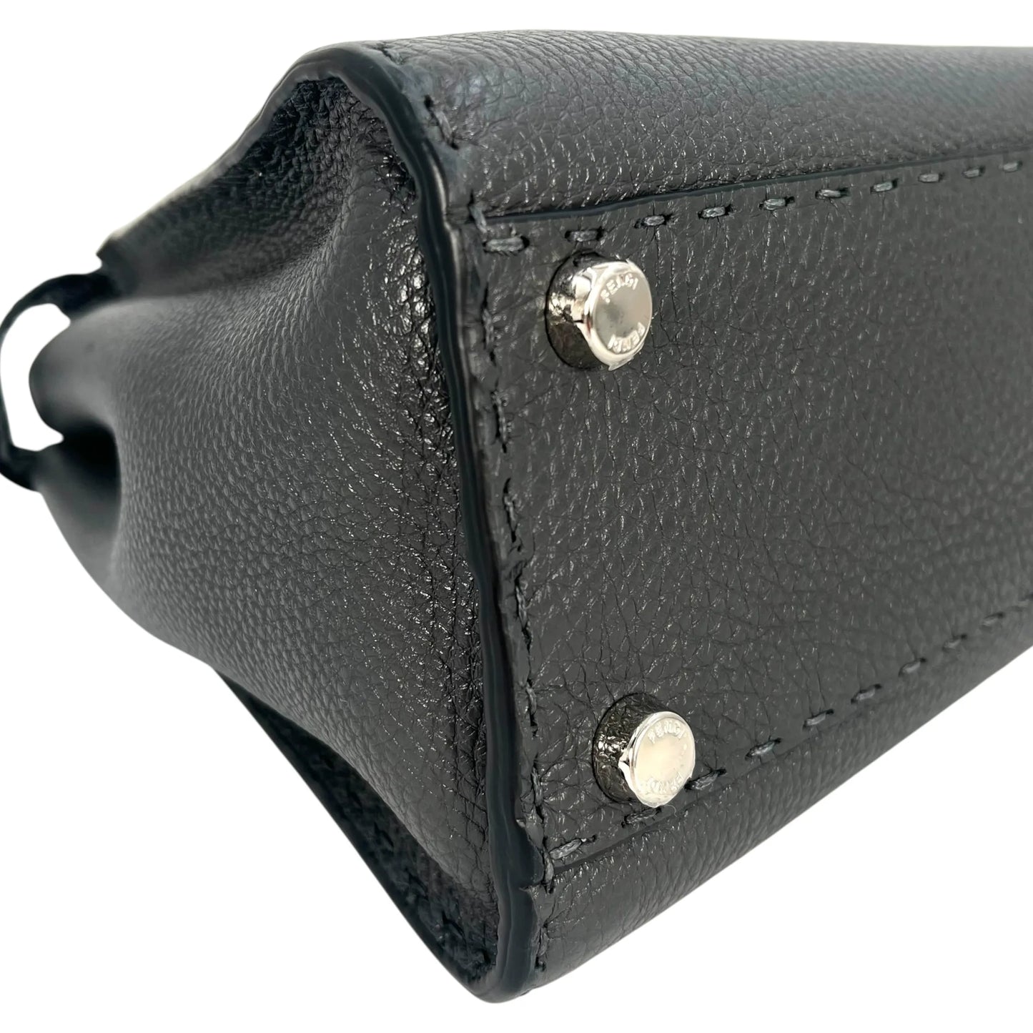 FENDI Peekaboo Leather Hand Bag Shoulder Bag - Gray